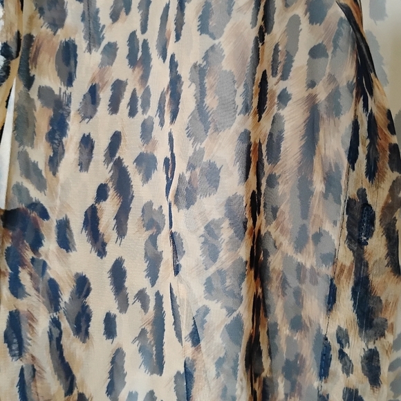 Vintage XTRMZ 80s Leopard Mini Dress + Sheer Overlay Top Set Rare Size 11/12 - Picture 7 of 12